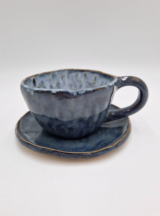 Puodelis su lėkštute „Mėlyna naktis”